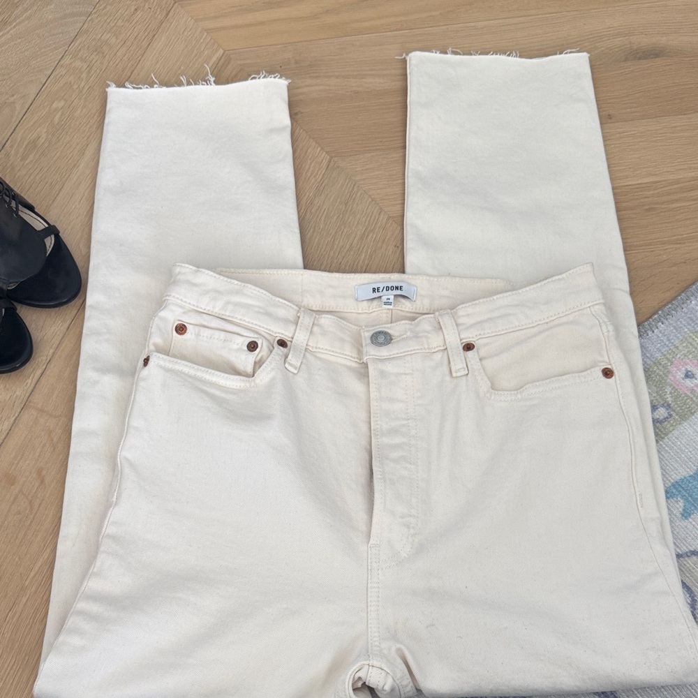 Re/Done Off-White Denim Pants
